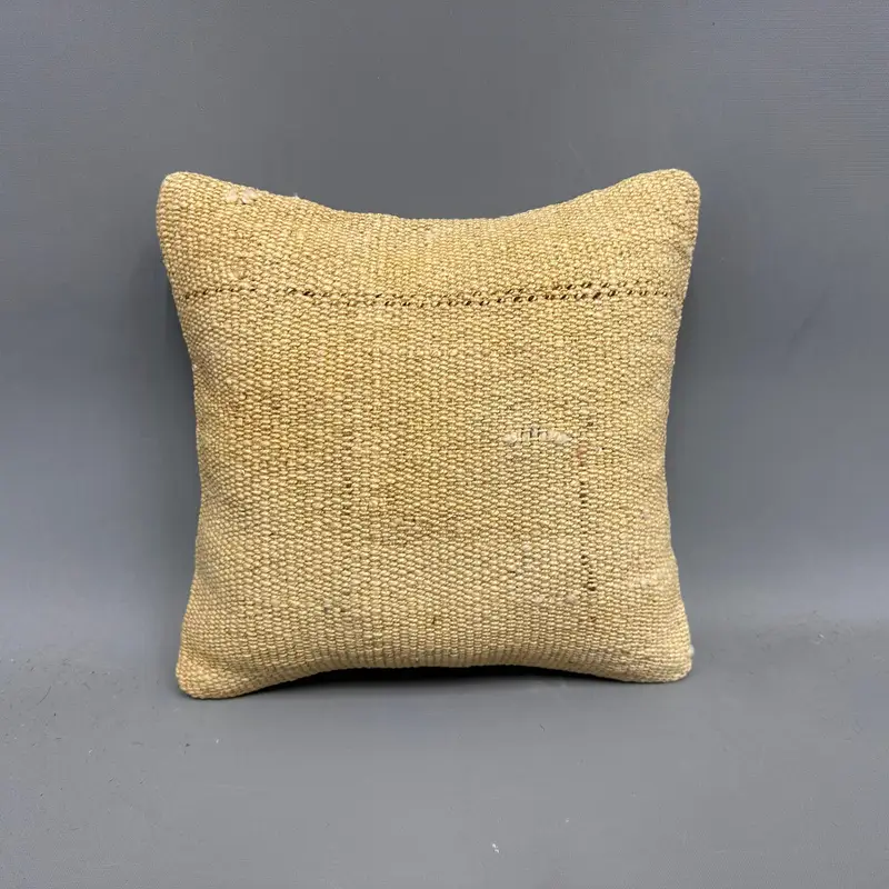 Comfy Throw Pillow Sham, 12x12 Beige Cushion Cover, Cushion, Kilim Pillow, Vintage Kilim Throw Pillow, Toss Cushion Case, Turkish Pillow - 4