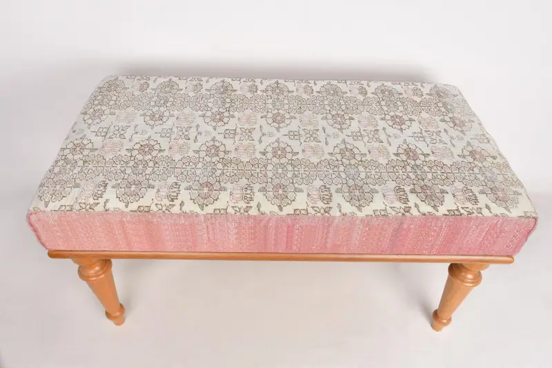 モジュール式キリム風オットマン、中程度の硬さのフォーム充填ウールブレンドオットマン