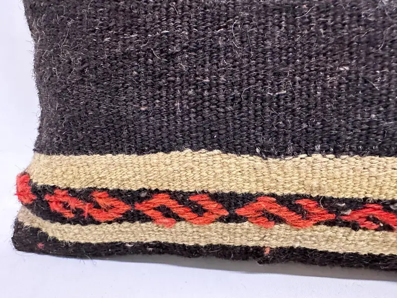 Turkish Pillow, Vintage Throw Pillow Cover, 12x43 Brown Cushion, Boho Chic Pillow Case, Pillow, Interior Designer Pillow, Vintage Kilim Pillow - 4