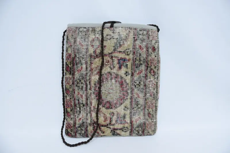 Vintage Motifli Yün Omuz Çantası, Kilim Çanta