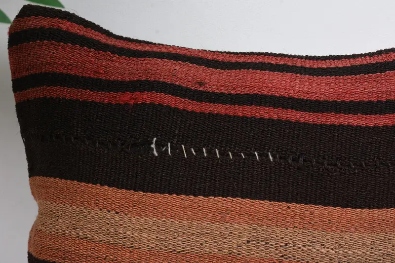 Turkish Bench Cushion Case, Cushion, 12x12 Brown Pillow Sham, Handwoven Pillow Cover Cushion, Vintage Kilim Pillow, Throw Kilim Pillow, Boho Pillow - 2