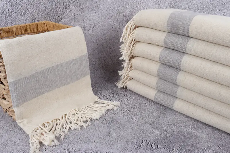 Personalized Wedding Gift, Best Beach Towel, House Warming Gift, Embroidered Beach Towel, Cute Beach Towel, Fouta towel, 70x36 Linen Striped Towel - 3