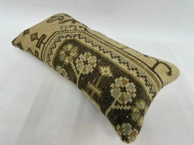 Kilim Yastık Sham, Antika Yastıklar, Vintage Kilim atma Yastığı, Özelleştirilmiş Yastık Kapağı, 10x20 Bej Yastık Kılıfı, Yastık Sham - 6