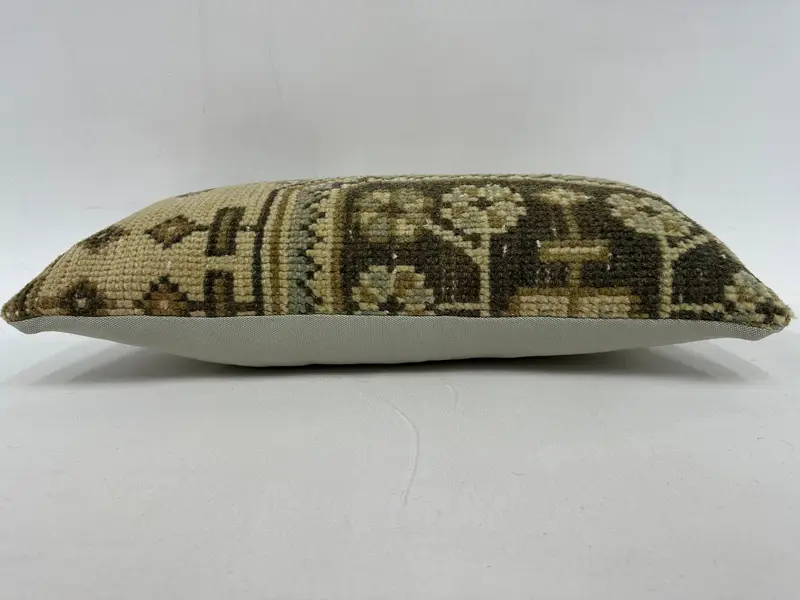 Kilim Yastık Sham, Antika Yastıklar, Vintage Kilim atma Yastığı, Özelleştirilmiş Yastık Kapağı, 10x20 Bej Yastık Kılıfı, Yastık Sham - 5