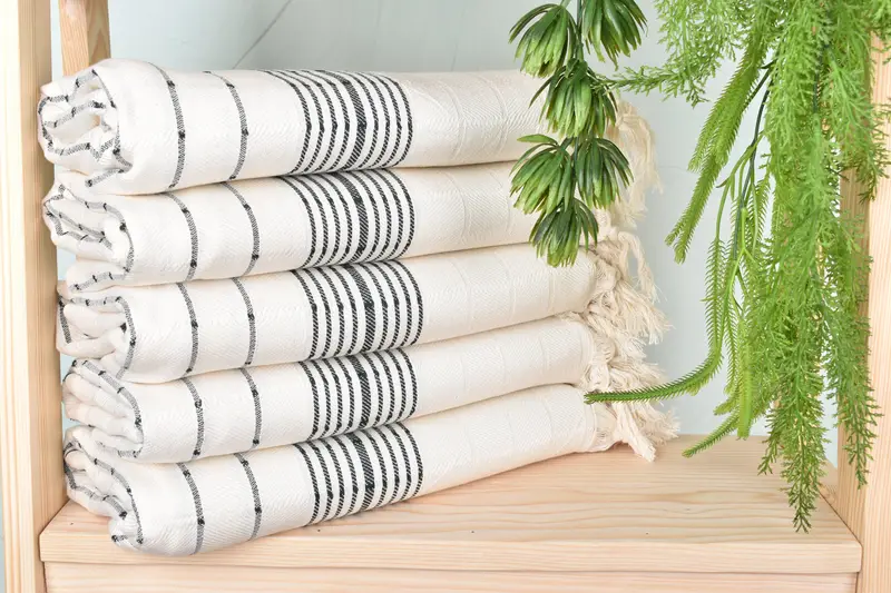 70x40 Cotton Striped Towel, Handmade Gift, Handwoven Turkish bath towel, Quick-dry towel, Turkish Towel Monogram, Cotton towel, Gift For Bride - 2