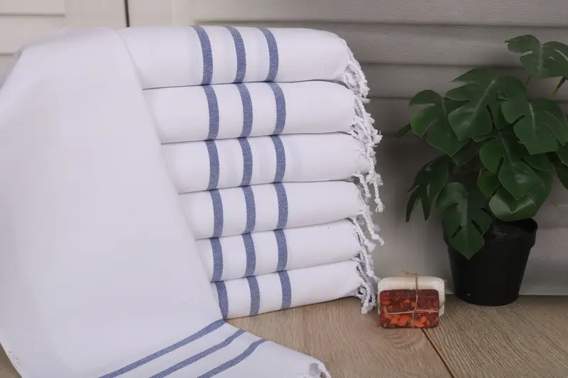 Bridal Shower Favor, 40x24 Cotton Striped Towel, Personalized Kitchen Towel, Turkish Tea Towel, Spa Towel, Best Friend Gift, Monogram Hand Towel - 1