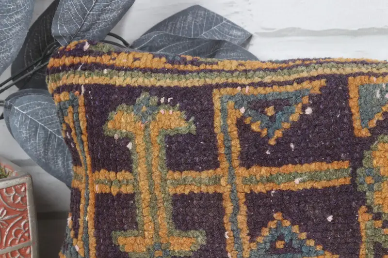 8x16 Blue Pillow Case, Turkish Kilim Pillow, Pillow Case, Ikat Pillow Case, Boho Pillow Sham Cover, Vintage Kilim Throw Pillow - 2