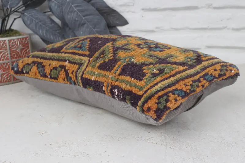 8x16 Blue Pillow Case, Turkish Kilim Pillow, Pillow Case, Ikat Pillow Case, Boho Pillow Sham Cover, Vintage Kilim Throw Pillow - 6