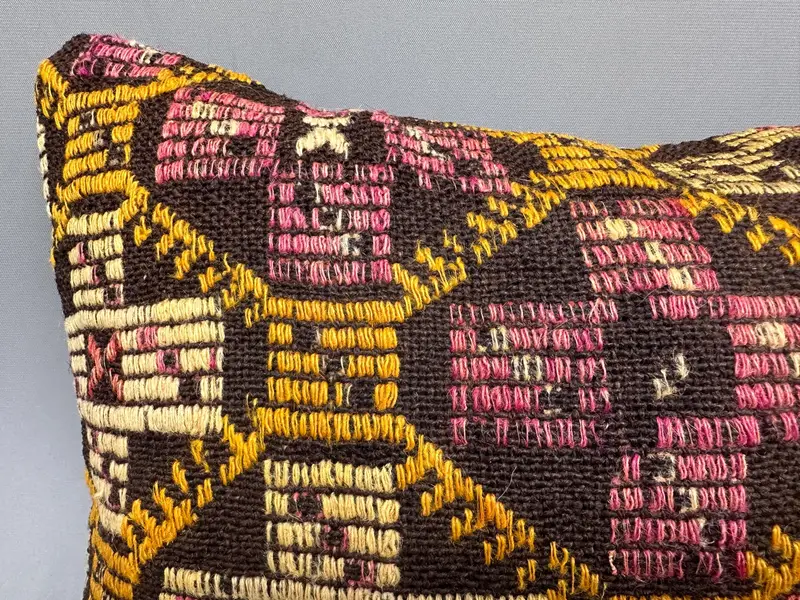Pillow Cover, 12x20 Yellow Pillow Case, Pillow for Sofa, Boho Pillow, Oriental Pillow Sham, Colorful Cushion Cover, Turkish Pillow - 5