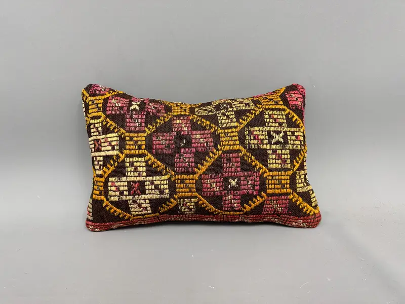 Pillow Cover, 12x20 Yellow Pillow Case, Pillow for Sofa, Boho Pillow, Oriental Pillow Sham, Colorful Cushion Cover, Turkish Pillow - 4