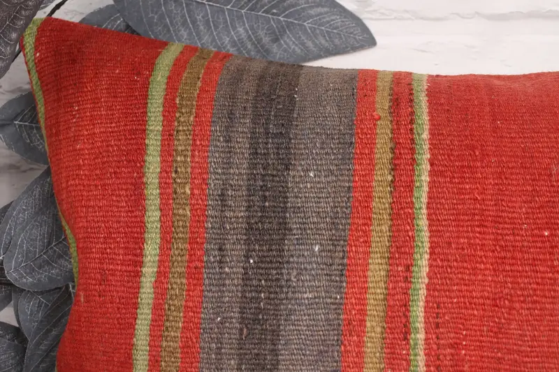 Car Pillow Case, 16x24 Red Pillow, Vintage Pillow, Vintage Kilim Pillow, Handmade Kilim Cushion, Meditation Cushion, Cushion Cover - 2