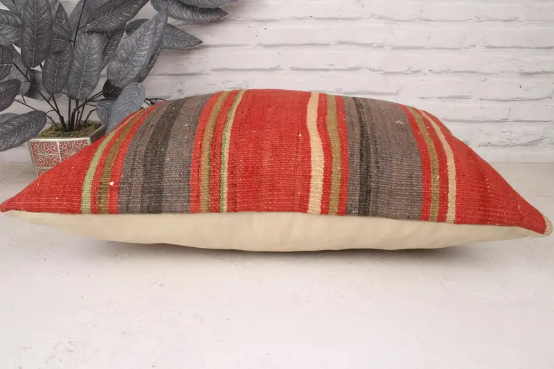 Car Pillow Case, 16x24 Red Pillow, Vintage Pillow, Vintage Kilim Pillow, Handmade Kilim Cushion, Meditation Cushion, Cushion Cover - 5