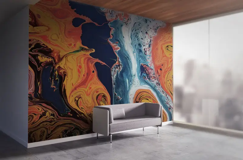 Modern Wall Paper,Abstract Colorful,Wall Paper Peel and Stick,Contemporary Wall Paper,Colorful,Bright Wall Paper,Modern Wall Decor, - 6
