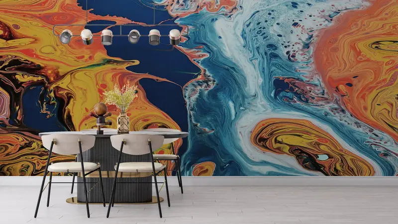 Modern Wall Paper,Abstract Colorful,Wall Paper Peel and Stick,Contemporary Wall Paper,Colorful,Bright Wall Paper,Modern Wall Decor, - 5