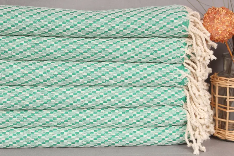 68x40 Cotton Geometric Towel, Cotton towel, Turkish bath towel, Turkish hand towel, Welcome Wedding Gift, Sand-resistant Turkish towel for travel - 2
