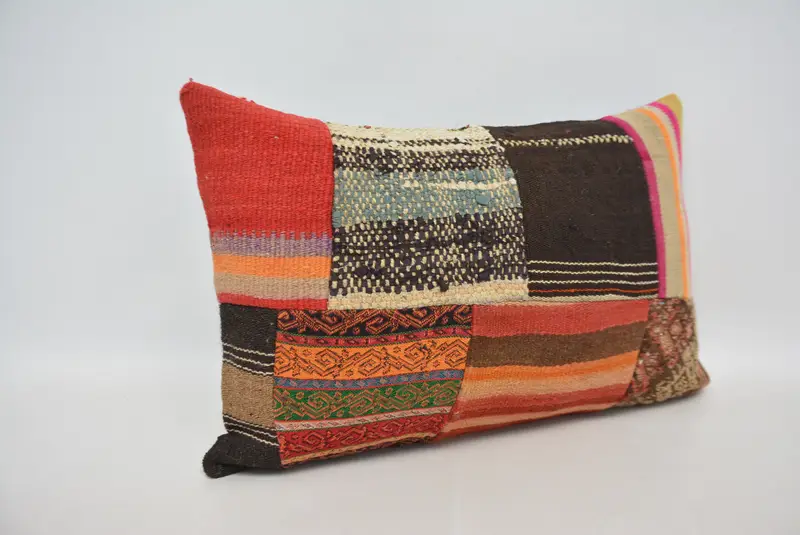 Antique Pillows, Kilim Pillow, Comfy Throw Cushion Case, Pillow Case, Gift Pillow, Vintage Kilim Pillow Pillow, 16x24 Red Cushion - 3