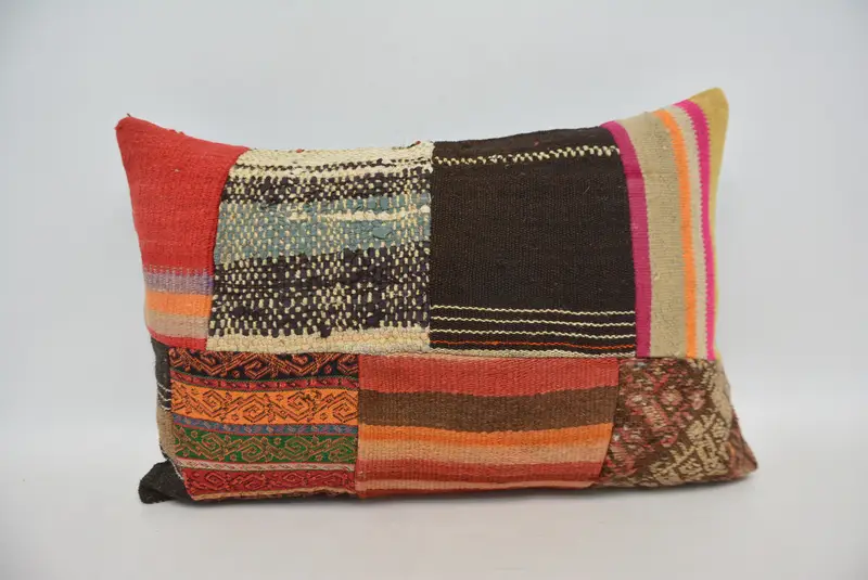 Antique Pillows, Kilim Pillow, Comfy Throw Cushion Case, Pillow Case, Gift Pillow, Vintage Kilim Pillow Pillow, 16x24 Red Cushion - 1