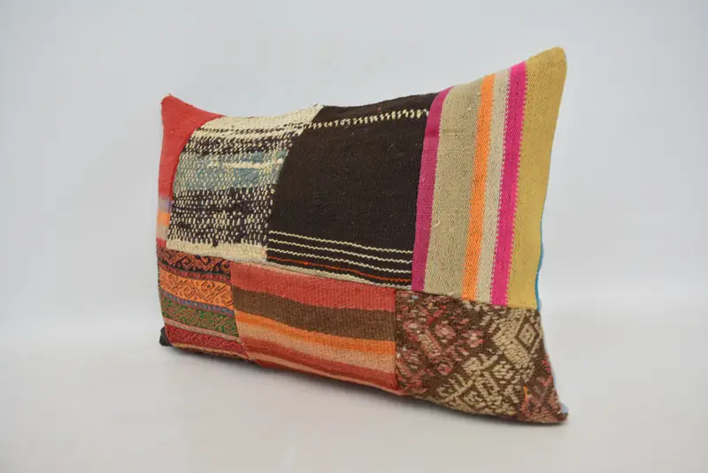 Antique Pillows, Kilim Pillow, Comfy Throw Cushion Case, Pillow Case, Gift Pillow, Vintage Kilim Pillow Pillow, 16x24 Red Cushion - 4
