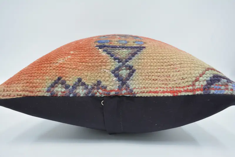 Boho Pillow, Throw Kilim Pillow, Handmade Kilim Cushion, Turkish Rugs Pillow Sham, 16x24 Red Cushion, Farmhouse Cushion Case, Pillow - 5