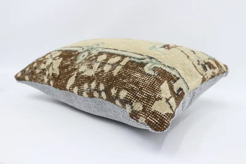 Pillow for Couch, Kilim Cushion Sham, Office Chair Cushion Cover, Pillow Case, Sofa Bolster Pillow Sham, 16x24 Beige Pillow, Vintage Kilim Pillow - 6