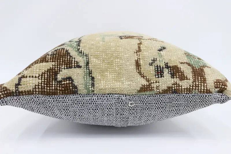 Pillow for Couch, Kilim Cushion Sham, Office Chair Cushion Cover, Pillow Case, Sofa Bolster Pillow Sham, 16x24 Beige Pillow, Vintage Kilim Pillow - 5