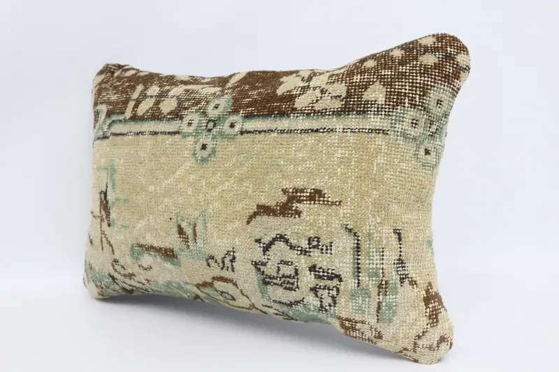 Pillow for Couch, Kilim Cushion Sham, Office Chair Cushion Cover, Pillow Case, Sofa Bolster Pillow Sham, 16x24 Beige Pillow, Vintage Kilim Pillow - 4