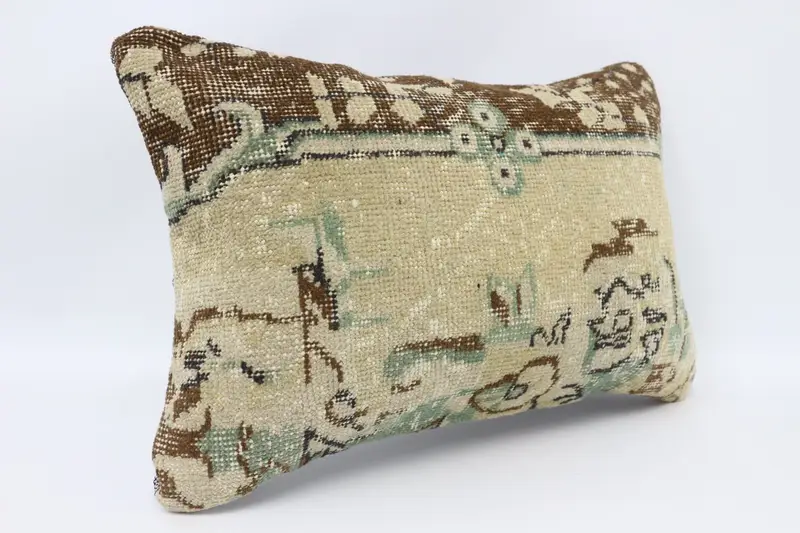 Pillow for Couch, Kilim Cushion Sham, Office Chair Cushion Cover, Pillow Case, Sofa Bolster Pillow Sham, 16x24 Beige Pillow, Vintage Kilim Pillow - 3