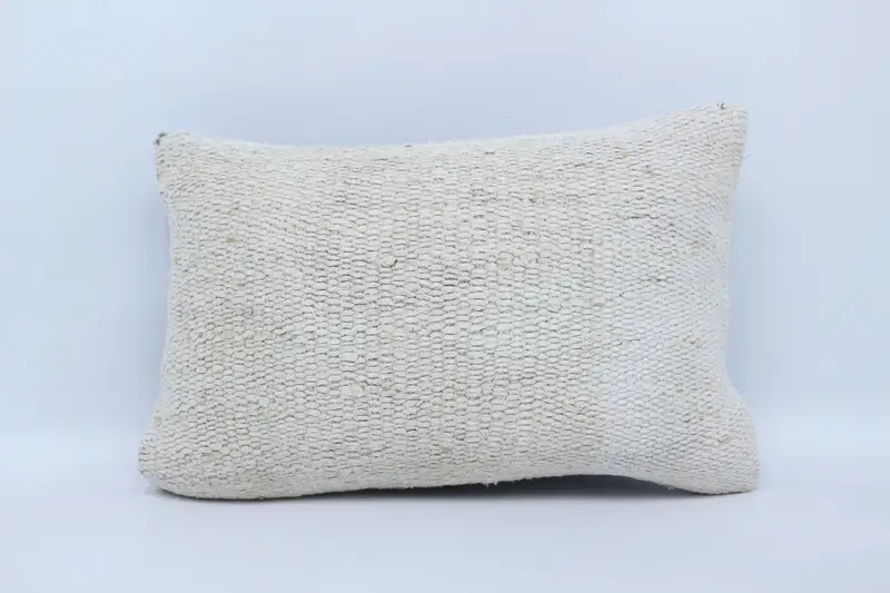 Antique Pillows, Pillow Cover, Authentic Pillow, 16x24 White Pillow Sham, Accent Pillow, Seat Pillow, Vintage Kilim Pillow, Pillow for Couch - 1
