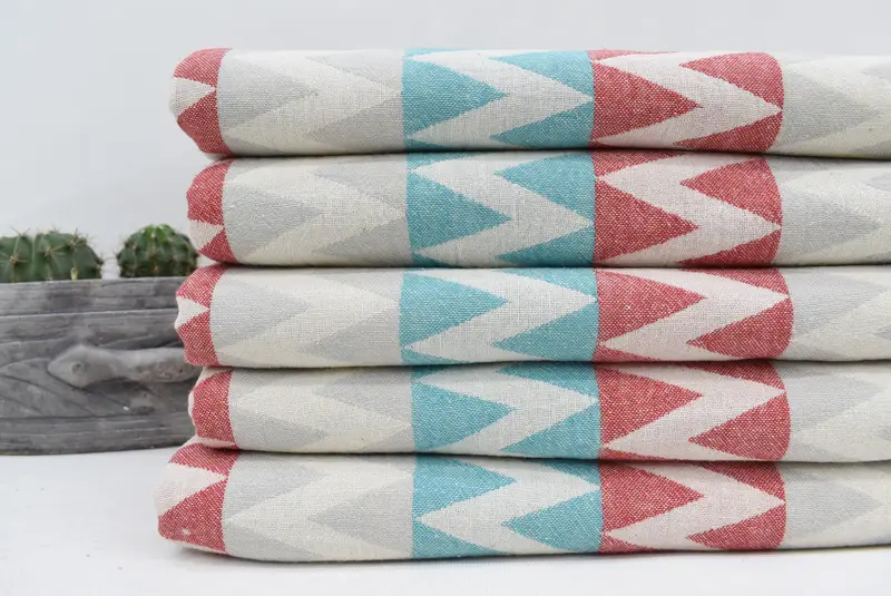 70x40 Cotton Zigzag Design Towel, Beach Towel Bulk, Monogram Towels, Peshtemal, Quick-dry travel peshtemal towel, Monogram Turkish Towel, Soft towel - 2