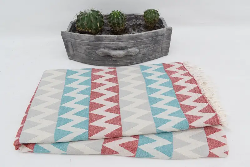 70x40 Cotton Zigzag Design Towel, Beach Towel Bulk, Monogram Towels, Peshtemal, Quick-dry travel peshtemal towel, Monogram Turkish Towel, Soft towel - 3