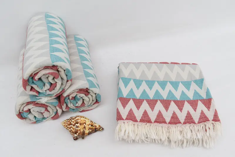 70x40 Cotton Zigzag Design Towel, Beach Towel Bulk, Monogram Towels, Peshtemal, Quick-dry travel peshtemal towel, Monogram Turkish Towel, Soft towel - 8