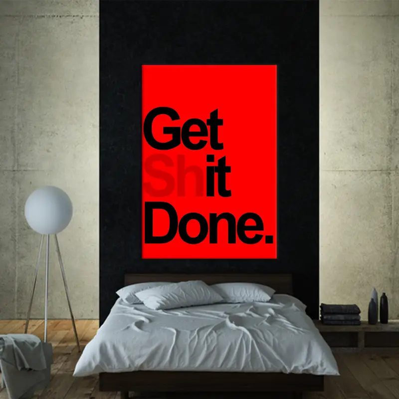 Get Shit Done, Get it Done, Red Wall Art, Modern Canvas, Trendy Wall Art, Office Wall Decor, Canvas Wall Art, Bedroom Decor, Luxury Wall Art - 2