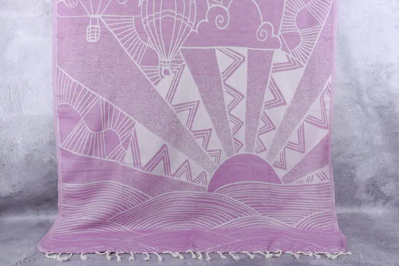 Personalisiertes türkisches Handtuch mit lila Streifen, 40 x 71 Zoll, Hochzeitsgeschenk