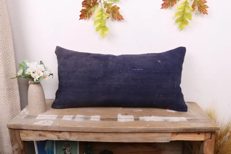 Cozy Throw Pillow Case, Pillow Case, Vintage Kilim Throw Pillow, Handmade Pillow, 12x24 Purple Pillow Case, Kilim Pillow, Vintage Kilim Pillow - 1