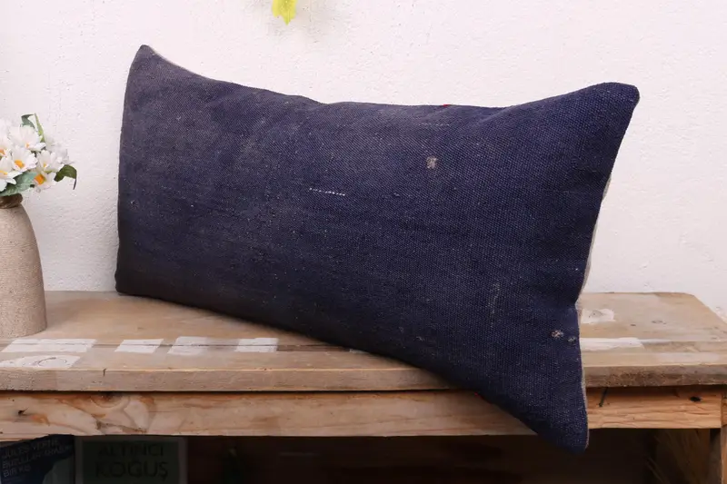 Cozy Throw Pillow Case, Pillow Case, Vintage Kilim Throw Pillow, Handmade Pillow, 12x24 Purple Pillow Case, Kilim Pillow, Vintage Kilim Pillow - 4