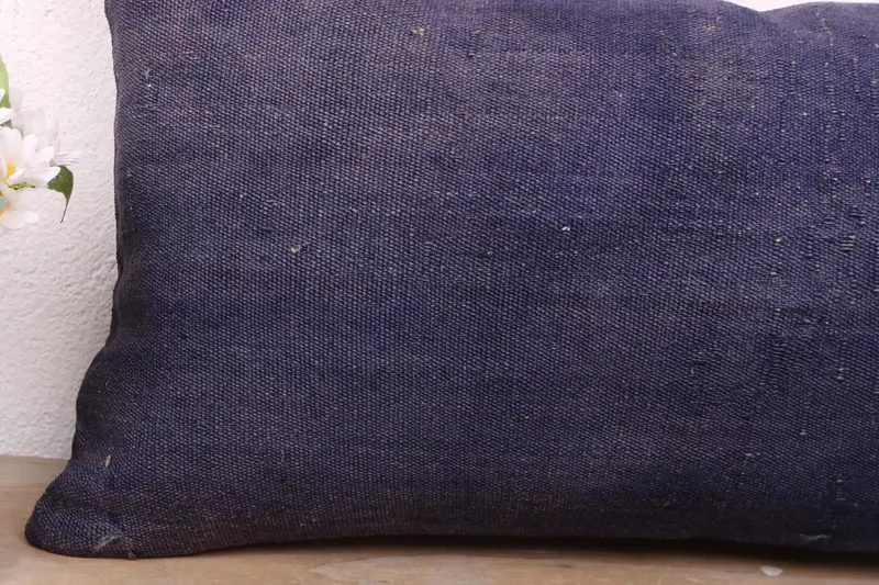 Cozy Throw Pillow Case, Pillow Case, Vintage Kilim Throw Pillow, Handmade Pillow, 12x24 Purple Pillow Case, Kilim Pillow, Vintage Kilim Pillow - 3