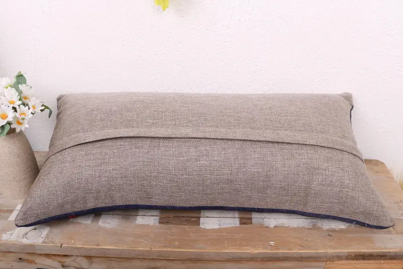 Cozy Throw Pillow Case, Pillow Case, Vintage Kilim Throw Pillow, Handmade Pillow, 12x24 Purple Pillow Case, Kilim Pillow, Vintage Kilim Pillow - 7