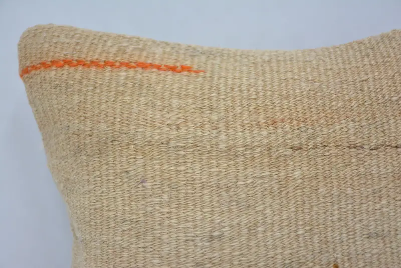 Bright Pillow Cover, Floor Pillow Sham, Turkish Rugs Pillow Cover, Gift Pillow, Pillow Cover, Boho Pillow, 12x12 Beige Cushion, Vintage Kilim Pillow - 2