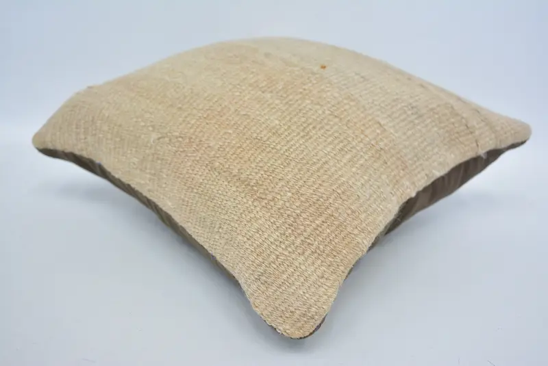 Bright Pillow Cover, Floor Pillow Sham, Turkish Rugs Pillow Cover, Gift Pillow, Pillow Cover, Boho Pillow, 12x12 Beige Cushion, Vintage Kilim Pillow - 6