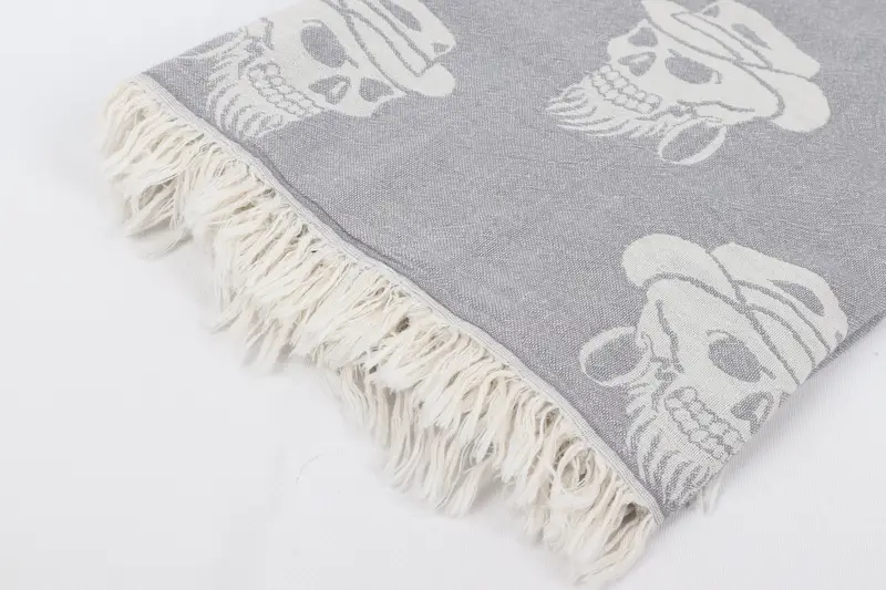 70x36 Cotton Skull Patterned Towel, Hammam towel, Spa Gift Towel, Summer Gift Ideas, Gift For Mom, Custom Gift, Bachelorette Party Gifts Bridesmaids - 8