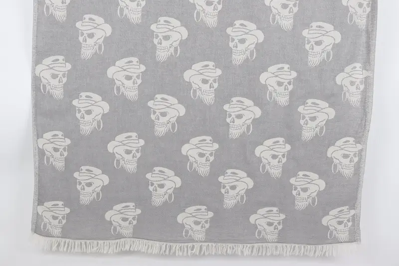 70x36 Cotton Skull Patterned Towel, Hammam towel, Spa Gift Towel, Summer Gift Ideas, Gift For Mom, Custom Gift, Bachelorette Party Gifts Bridesmaids - 1