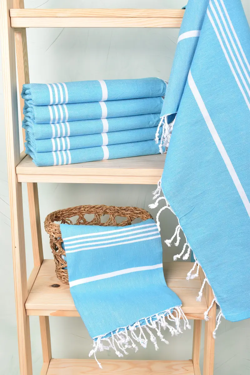Large Turkish Towel, House Warming Gift, Monogram Beach Towel, 70x40 Cotton Striped Towel, Wedding Favors, Sand-free peshtemal towel for the beach - 3