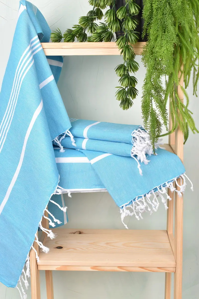 Large Turkish Towel, House Warming Gift, Monogram Beach Towel, 70x40 Cotton Striped Towel, Wedding Favors, Sand-free peshtemal towel for the beach - 6