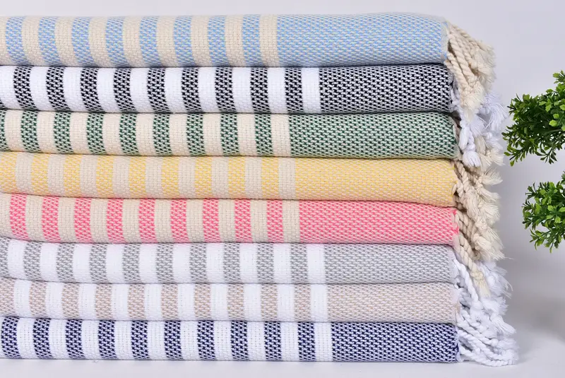 68x40 Cotton Striped Towel, Girl Trip Party Favor, Best Friend Gift, Personalized Turkish Towel, Gift For Mom, Organic Beach Towel, Peshtemal Towel - 2