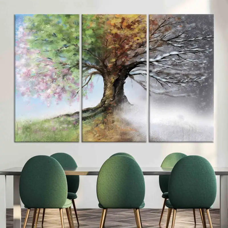 Moderne abstrakte Baum-Leinwand: Trendige saisonale Naturkunst