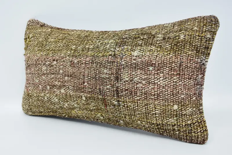 Vintage Pillow, Cotton Pillow, Home Decor Pillow, Turkish Pillow, Cushion Case, Kilim Pillow Cover, 8x16 Brown Cushion, Floor Pillow - 4