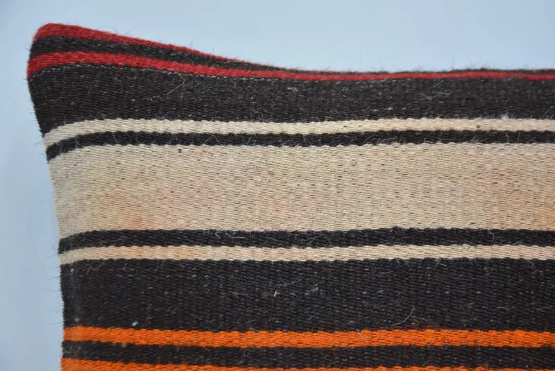Kilim Cushion Sham, Bolster Cushion Cover, Cushion Case, 14x14 Orange Cushion Case, Pastel Pillow Case, Kilim Pillow Cover, Antique Pillows - 2