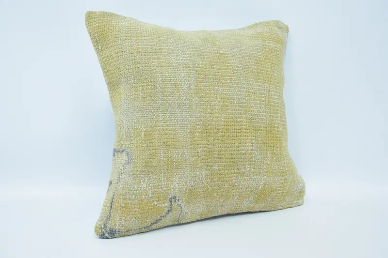 Ethnical Kilim Rug Pillow, Pillow Sham, Decorative Bolster Pillow Cover, 18x18 Beige Pillow, Turkish Kilim Pillow, Pillow for Couch - 3