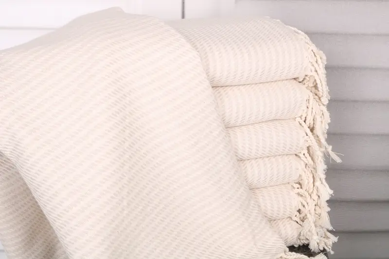 Beige Cotton Towel Personalized 40x71 Inches, Organic Turkish Cotton