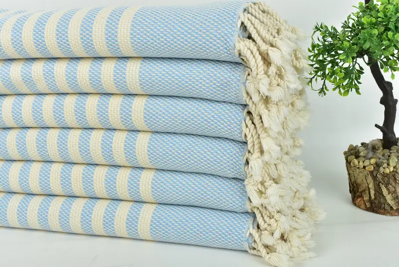 Large Turkish Towel, 68x40 Cotton Striped Towel, Bridesmaid Gift, Sand-Resistant Peshtemal, Absorbent Turkish towel, Pool Towels, Bridesmaid Favors - 3